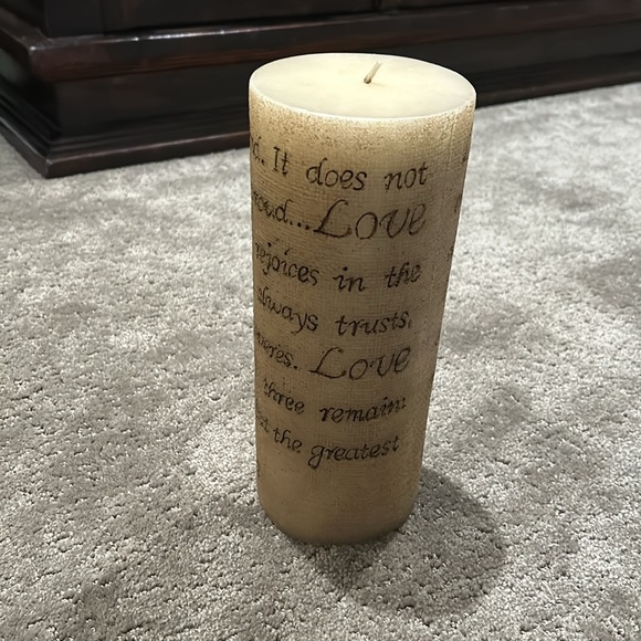 Never used hobby lobby 1 Corinthians 13 candle - Picture 3 of 4